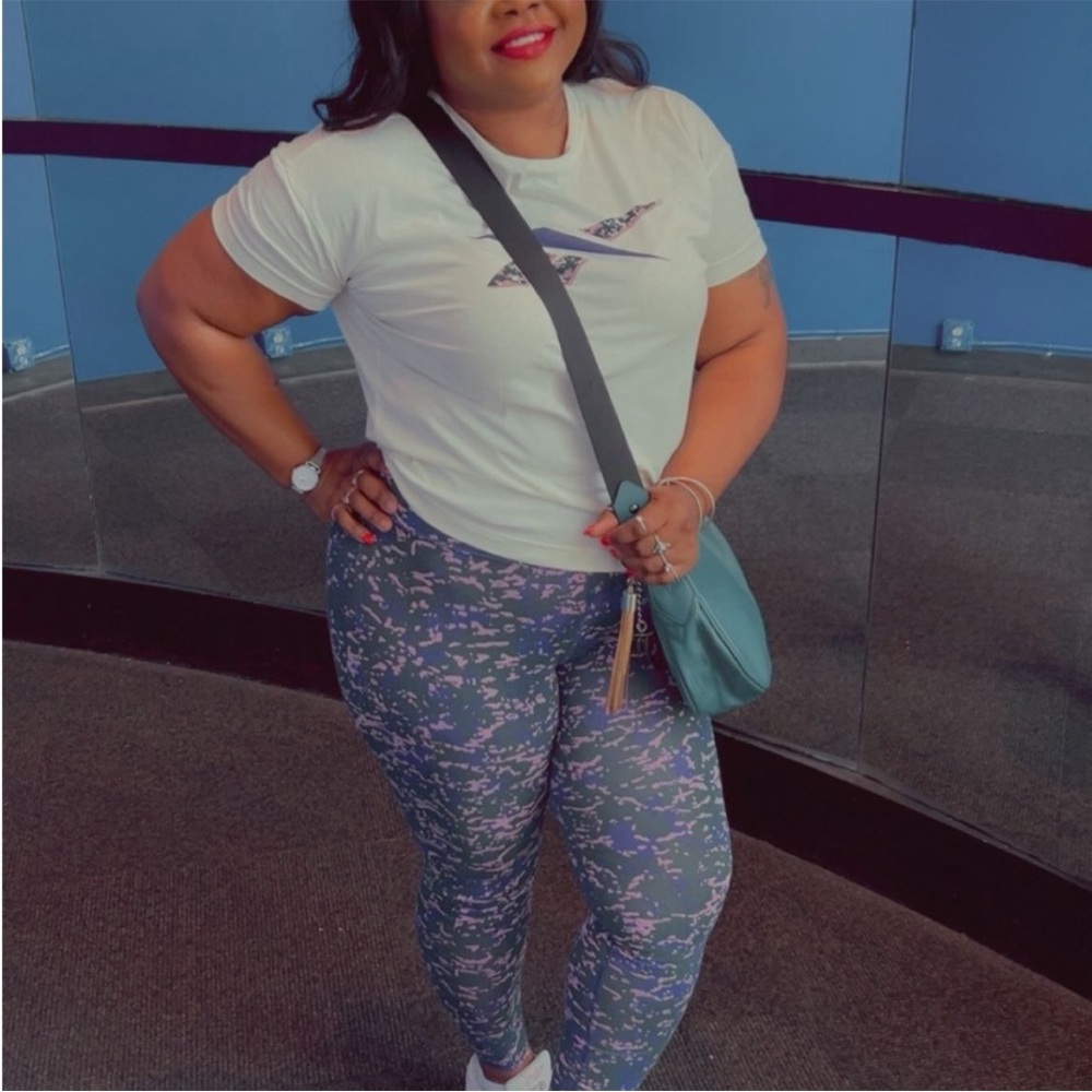 Reebok Blue Patterned Leggings - image 1